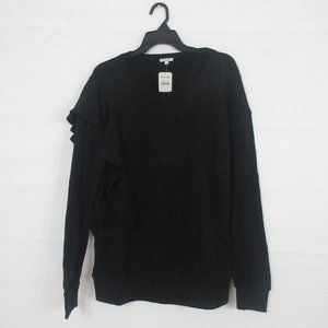 Splendid Westfourth Asymmetrical Ruffle Sweatshirt Women's Size Large